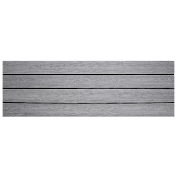 NewTechWood UltraShield Naturale 1 ft. x 3 ft. Quick Deck Composite Outdoor Deck Tile in Icelandic Smoke White (15 sq. ft. per Box)