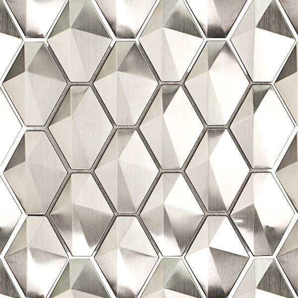 Ivy Hill Tile Corrie Sierra 10.63 in. x 11.14 in. x 8 mm Polished Metal Mosaic Tile
