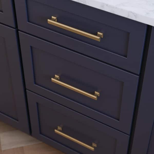 (10-Pack) Chamfered Slim Bar 6-5/16 in. (160 mm) Classic Champagne Bronze Cabinet Handle Drawer Bar Pulls