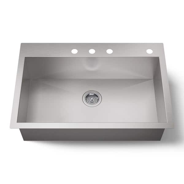 Lyric 33 in. Stainless Steel 18-Gauge Undermount Single Bowl Kitchen Sink