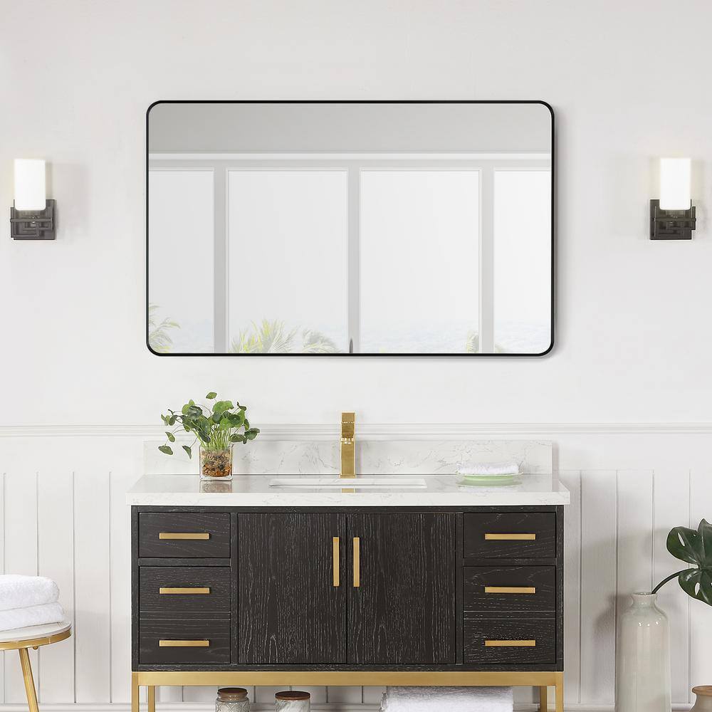 Nettuno 48" Rectangular Silver and Gold Bathroom Vanity Mirror