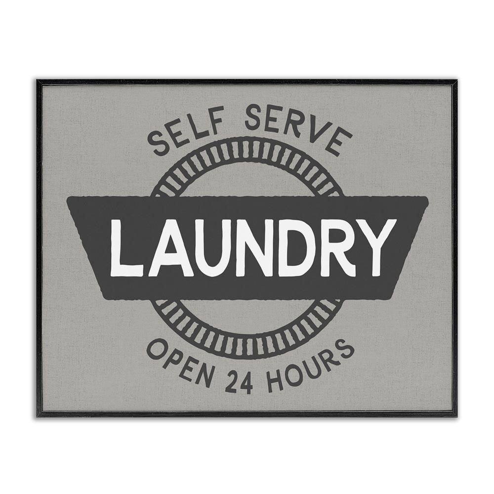 Retro Self Serve Laundry by Cad Designs Black Framed Typography Giclee Art Print 11 in. x 14 in. price history on PriceWatchPro