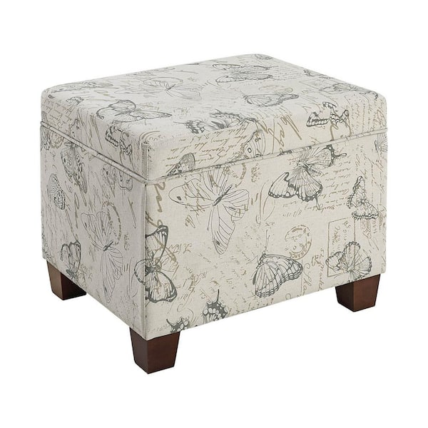Convenience Concepts Madison Butterfly Fabric Storage Ottoman
