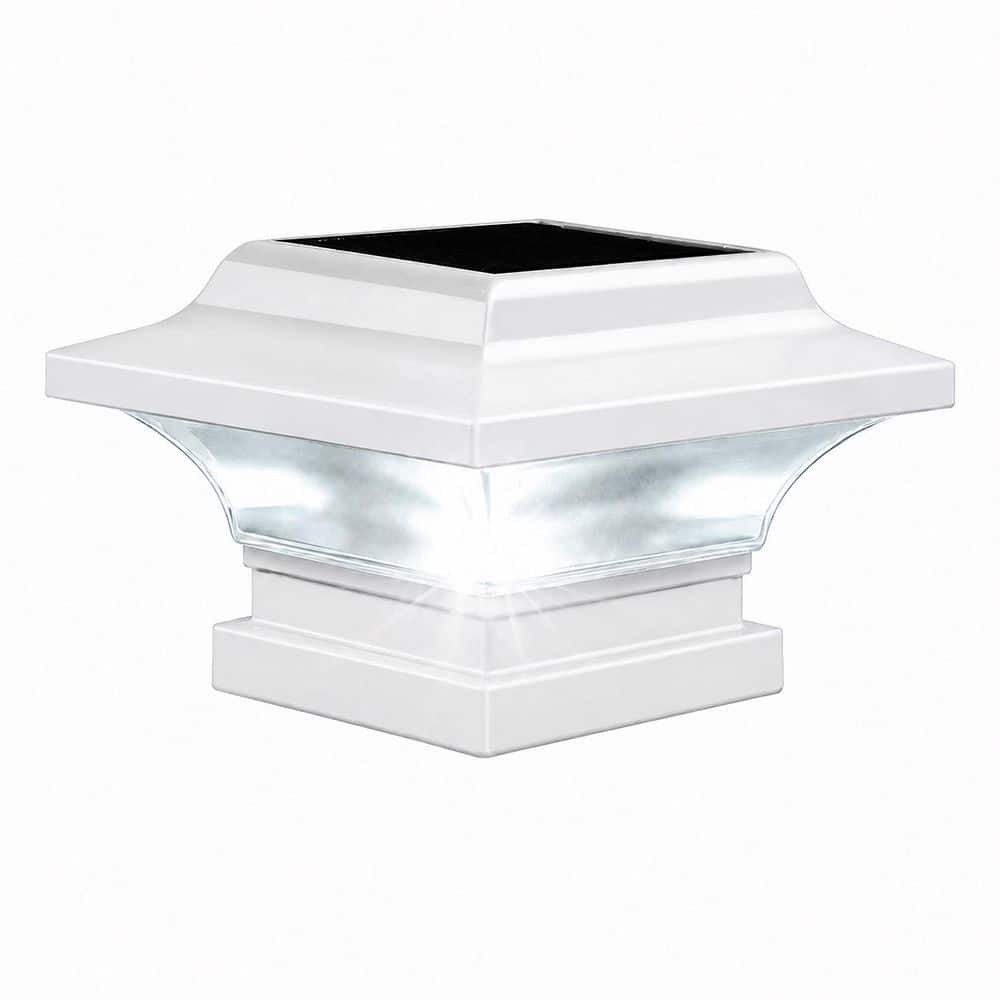 CLASSY CAPS Imperial White Integrated LED 3x3 Solar Deck Post Cap