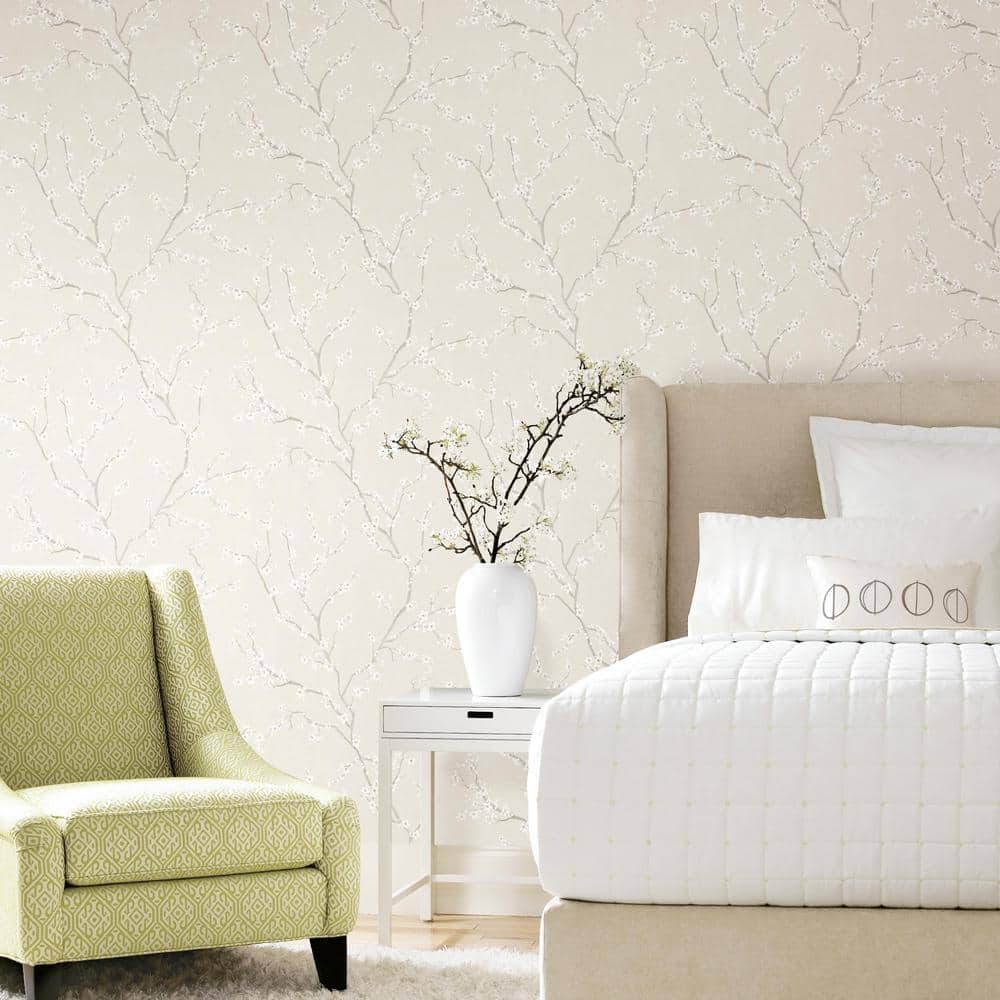 Pearl Cherry Blossom Peel and Stick Vinyl Wallpaper