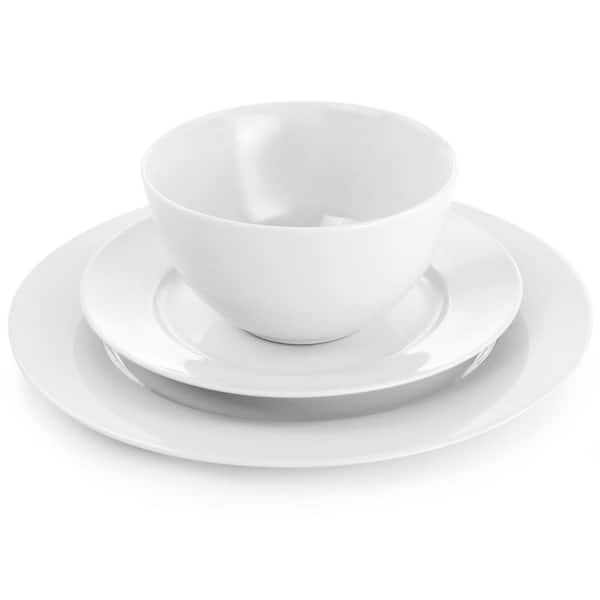Gibson Home Curvation 16-Piece Casual White Ceramic Dinnerware Set (Service  for 4) 98599949M - The Home Depot