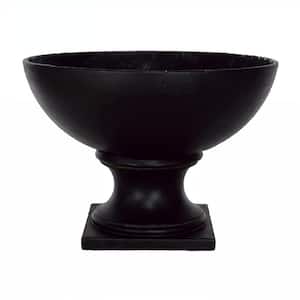 24 in. W x 16.5 in. H Aged Charcoal Composite Contemporary Wide Urn