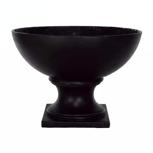 MPG 24 in. W x 16.5 in. H Aged Charcoal Composite Contemporary Wide Urn