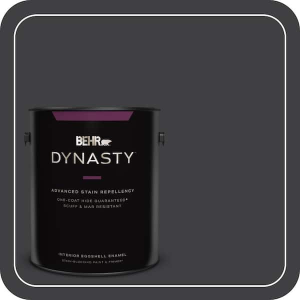 BEHR DYNASTY 1 gal. #ECC-10-2 Jet Black Eggshell Enamel Interior Stain-Blocking Paint & Primer
