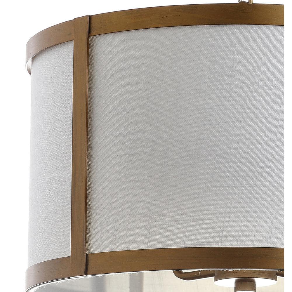 Thatcher Transitional LED Drum Pendant Light - Gold and White
