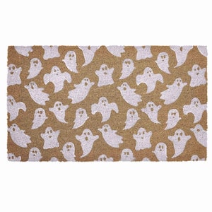 Flying Ghost Multicolor 18 in. x 30 in. Coir Halloween Outdoor Doormat