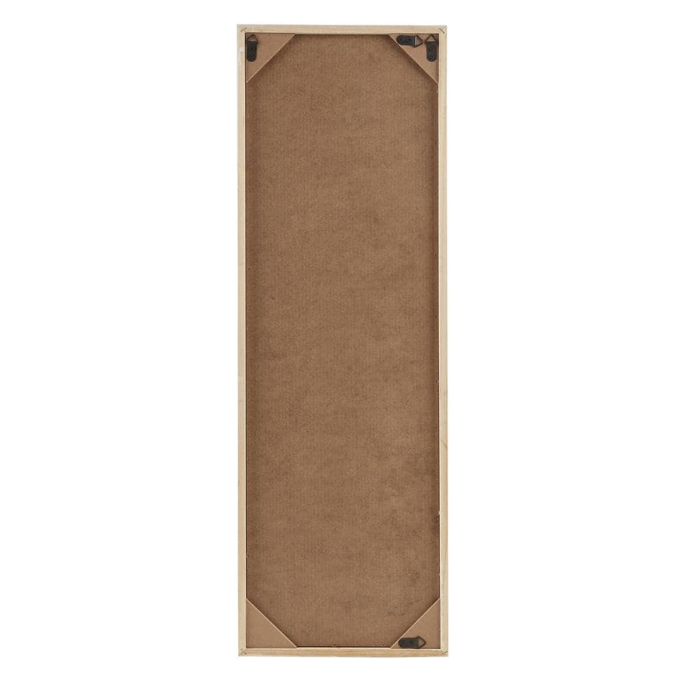 Gray Botanical Carved Wood Wall Decor Panel with Whitewashed Frame