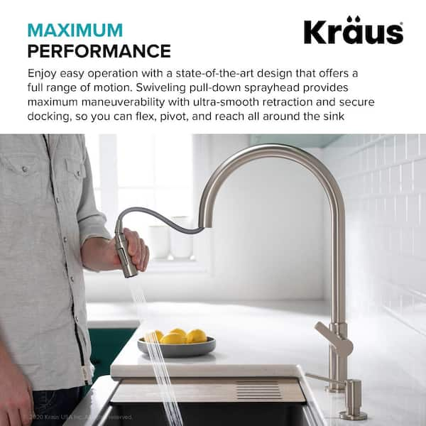 KRAUS KPF-2821SFACB orders Oletto High-Arc Single Handle Pull-Down Kitchen Faucet, 21 I