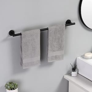 Bathroom 24 in. Wall Mounted Towel Bar Towel Holder in Stainless Steel Matte Black ( (2-Pack) )