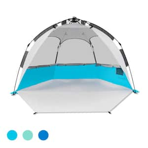 8.15 ft. x 4.6 ft. 5-6 Person Automatic Pop Up Camping Tent in Light Blue Waterproof Portable Hiking Instant Cabin