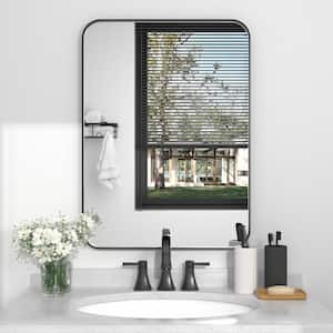 16 in. W x 24 in. H Small Rectangle Metal Framed Wall Mirror Bathroom Mirror Vanity Mirror Accent Mirror in Black