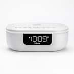 UV-C White Sanitizer Dual Alarm Clock with Bluetooth Speaker and USB Charging