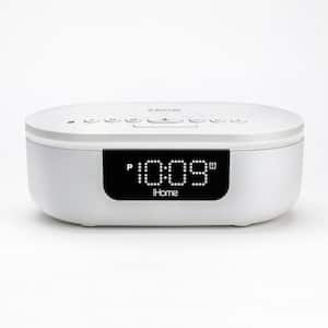 UV-C White Sanitizer Dual Alarm Clock with Bluetooth Speaker and USB Charging