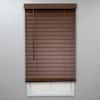 Perfect Lift Window Treatment Textured Dark Oak Cordless Room Darkening Faux Wood Blinds with 2 in. Slats - 31.5 in. W x 48 in. L QJBK310480
