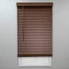 Perfect Lift Window Treatment Textured Dark Oak Cordless Room Darkening Faux Wood Blinds with 2 in. Slats - 63 in. W x 72 in. L QJBK624720