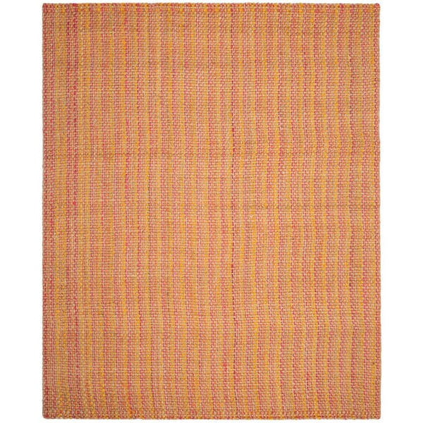 SAFAVIEH Natural Fiber Pink/Multi 9 ft. x 12 ft. Solid Area Rug