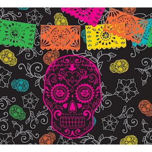 7 ft. x 8 ft. Day Of The Dead Halloween Garage Door Decor Mural for Split Car Garage