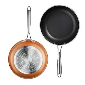 11 in. Copper Cast Textured Surface Aluminum Non-Stick Fry Pan
