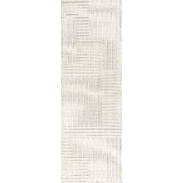 Skye Modern High-Low Ivory 2 ft. 6 in. x 6 ft. Indoor Runner Rug