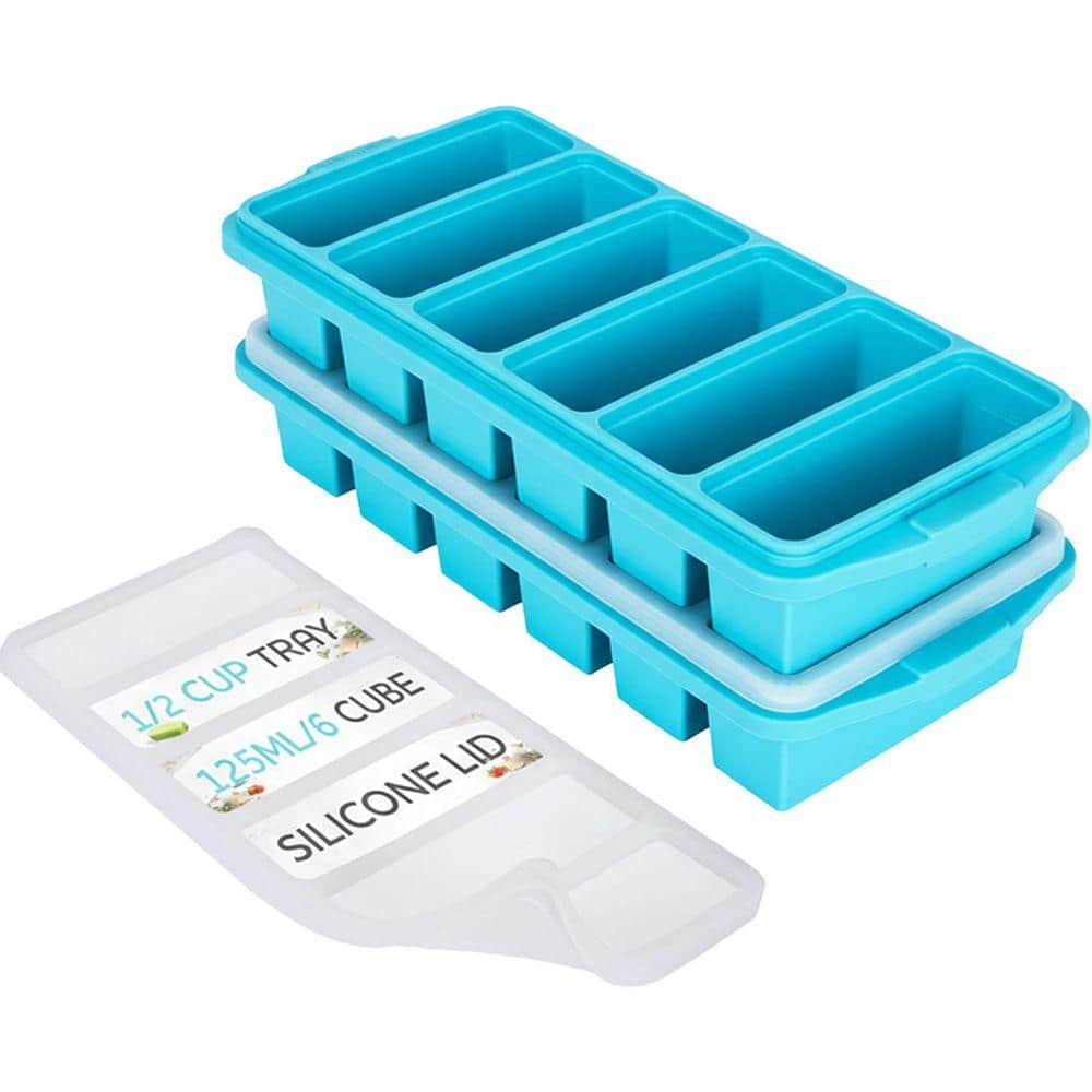 Silicone 8 oz. Freezer Tray Blue Platinum Silicone Food Storage