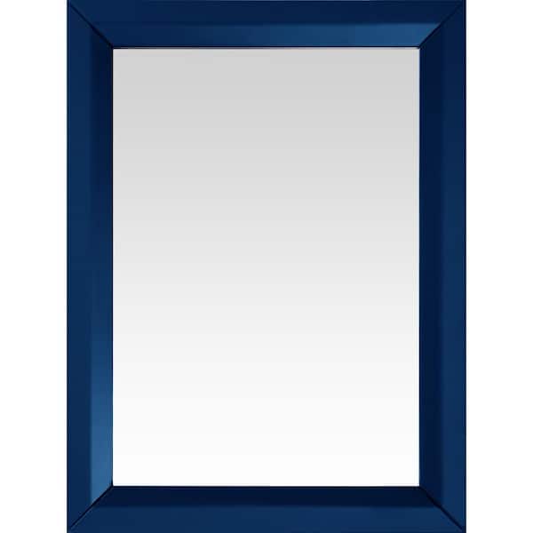 Ancerre Designs 24 in. W x 32 in. H Framed Rectangular Beveled Edge Bathroom Vanity Mirror in Heritage Blue