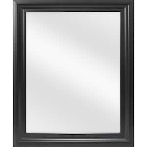 24 in. W x 29 in. H Rectangular PS Framed Wall Bathroom Vanity Mirror in Black