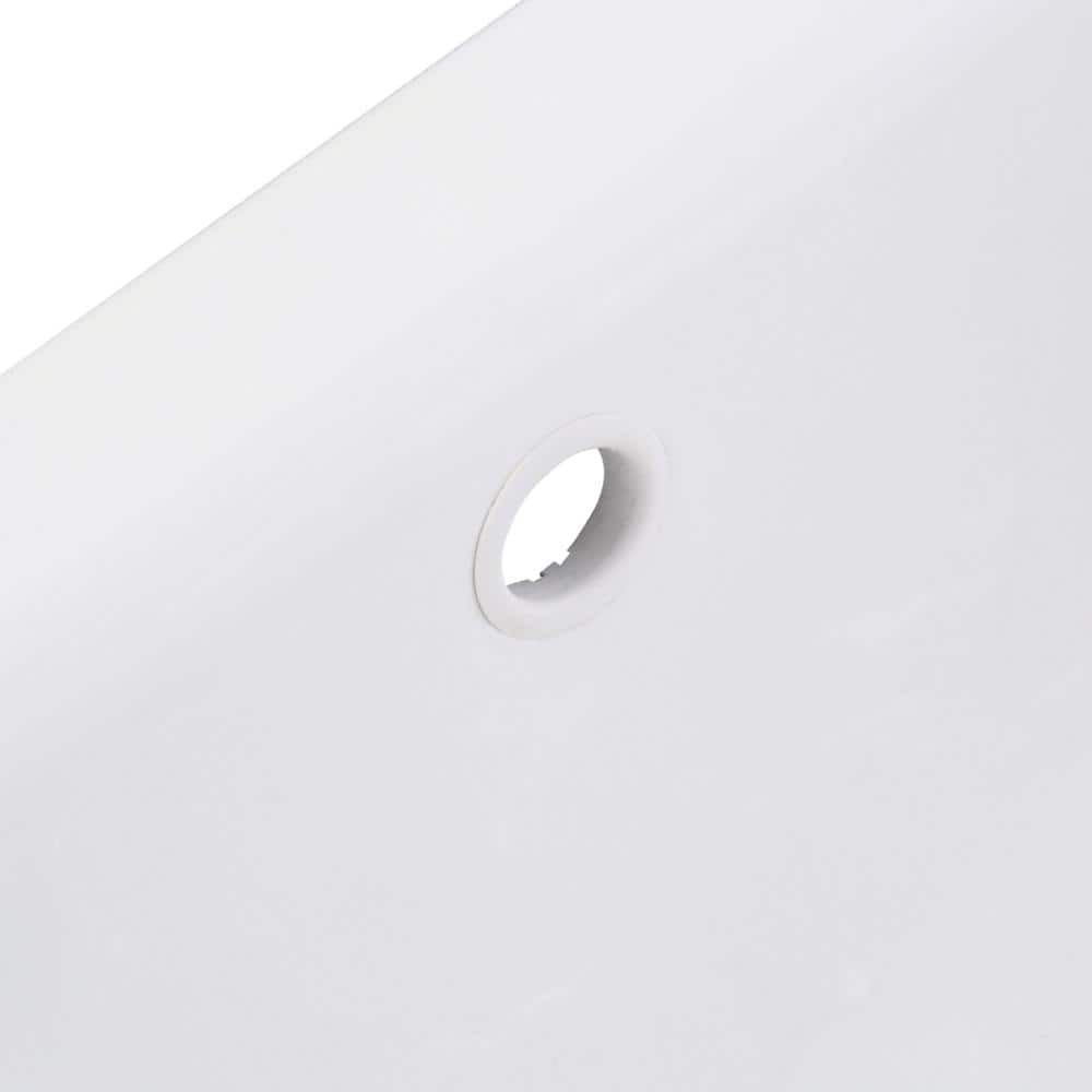 Tahoe White Cast Iron Rectangular Drop-In Bathroom Sink