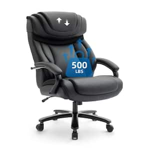 Ergonomic Computer Chair Leather High Back Office Chair Adjustable Height Desk Chair 500 lbs. Executive Chair in Black