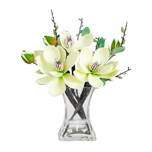 15 in. Artificial Magnolia Arrangement with Vase