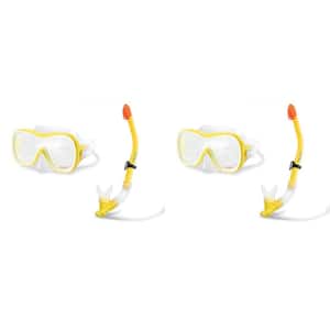 Wave Rider Hypoallergenic Latex Free Mask and Easy Flow Snorkel Set (2-Pack)