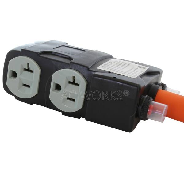 AC Works 1.5 ft. Adapter NEMA 14-50P RV/Range/Generator Plug to (4) Household Outlets with 20 Amp Breaker