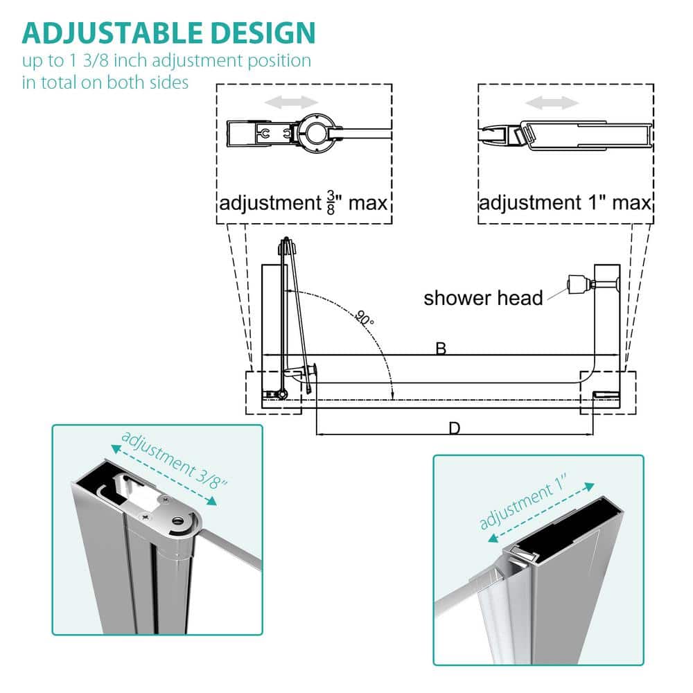 30" x 72" Chrome Semi-Frameless Bi-Fold Shower Door with Clear Glass