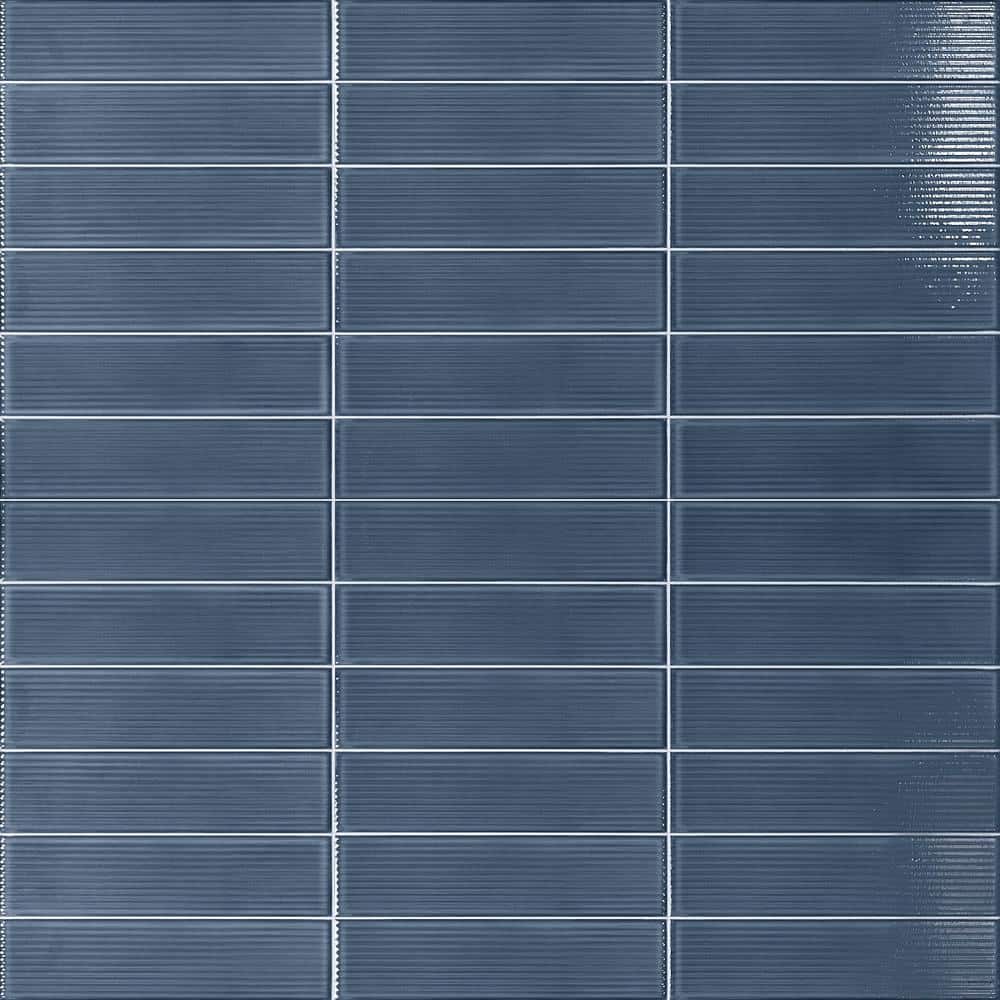 Stacy Garcia Blue Polished Porcelain Subway Wall Tile 4" x 16"