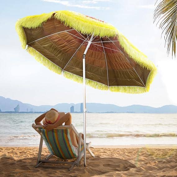 Amazon.com : 6Ft Beach Umbrellas For Sand Hawaiian Parasol