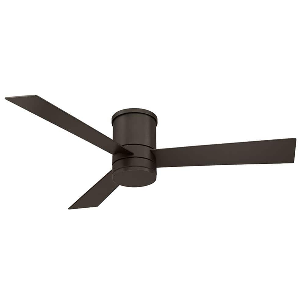 52" Bronze Smart Flush Mount Ceiling Fan with LED Light and Remote