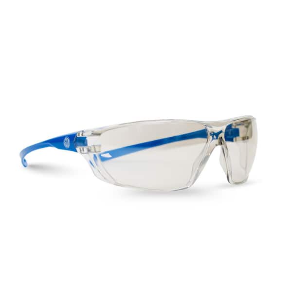 GE 03 Series Blue Frame Safety Glasses w/ Mirror Anti-Fog Lens