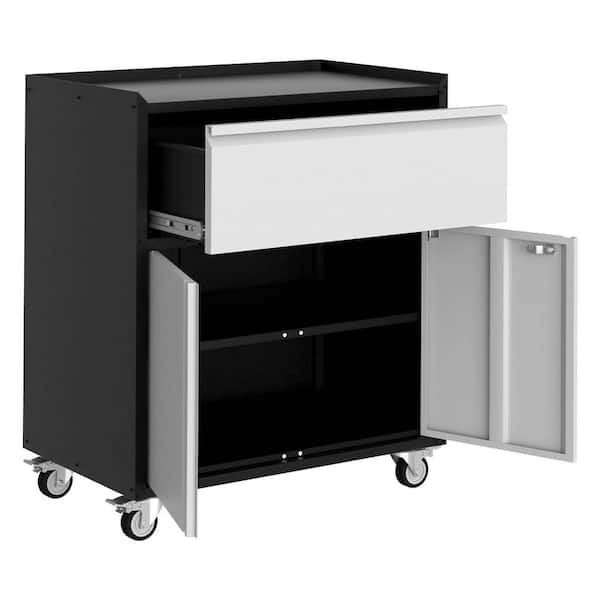 Heavy Duty Garage Tool Storage Cabinet, Metal Rolling Cabinet with Drawer for Home Office Workshop
