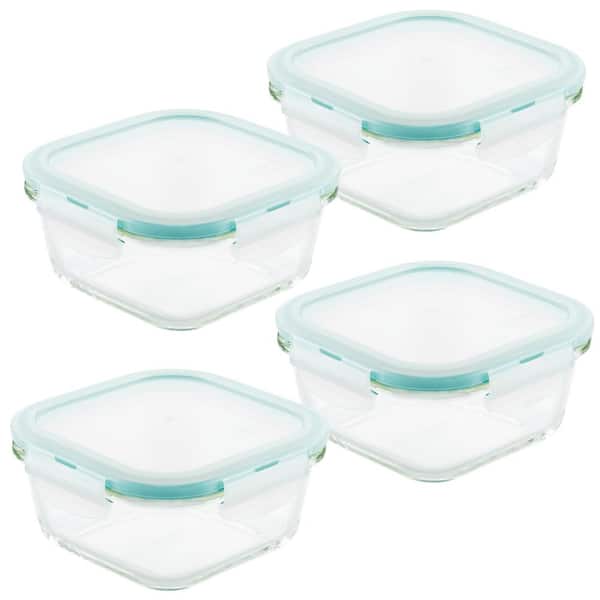 CZUMJJ 5 oz Square Glass Food Storage Containers Set of 24, Small  Containers with Locking Lids, Airtight Glass Food Jars for Food Portion,  Snacks 