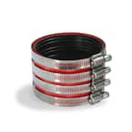 4 in. Heavy-Duty Stainless Steel No Hub Shielded Pipe Coupling with Clamps