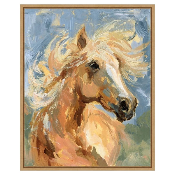 Amanti Art Palomino in the Wind I by Victoria Barnes 23-in. W x 28-in. H. Canvas Wall Art Print Framed in Brown