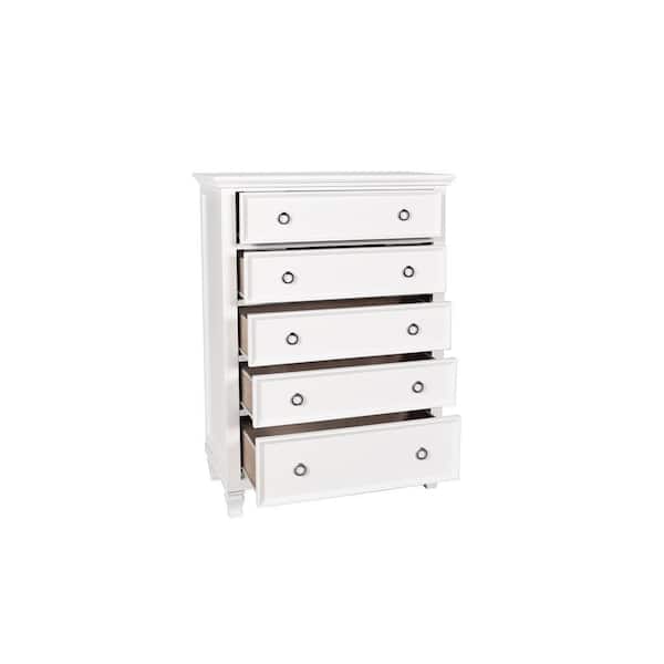 new classic tamarack white dresser NEW CLASSIC HOME FURNISHINGS New Classic Furniture Tamarack White 5-drawer 36 in. Chest BB044W-070