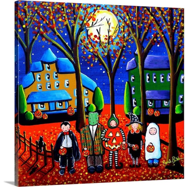 Bold Colorful Whimsical Original PoP Art Painting Landscape Art by