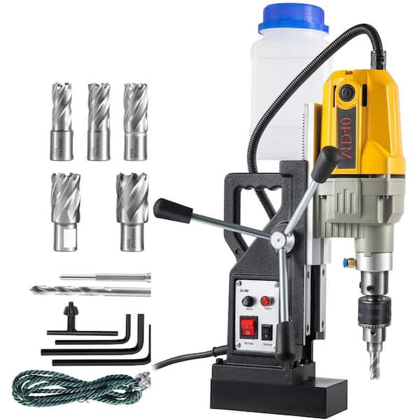 SKYSHALO Magnetic Drill, 1100W 1.57in. Boring Diameter, 2697lbf 12000N Portable Electric Mag Drill Press with 7 Bits, 580 RPM Max
