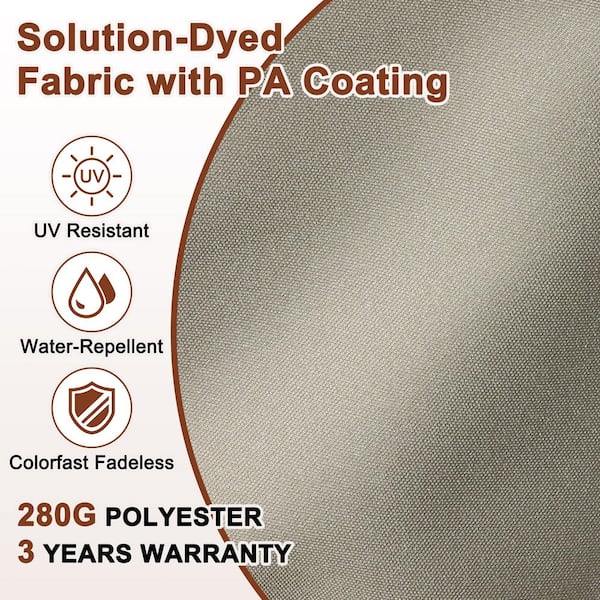 10 ft. x 13 ft. Aluminum Cantilever Outdoor Tilt Patio Umbrella in Taupe with Base Weight Stand