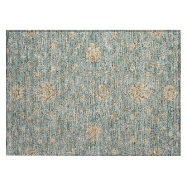 Chantille Machine Washable Indoor/Outdoor Abstract ACN3076 Teal 3 ft. x 4 ft. Area Rug